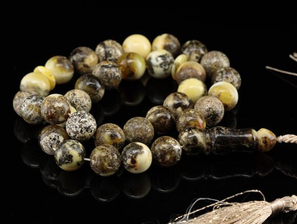 Islamic 33 Baltic amber Prayer ROUND beads
